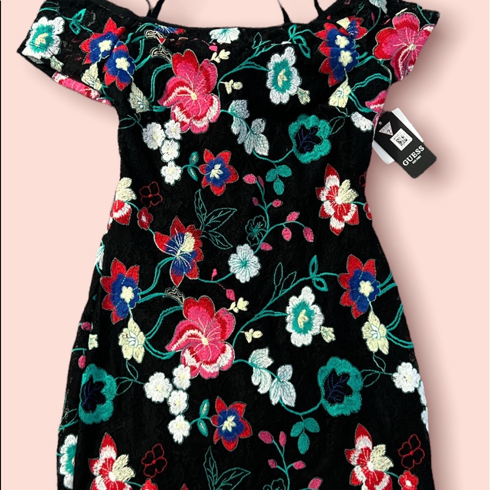 Guess womens floral lace dress